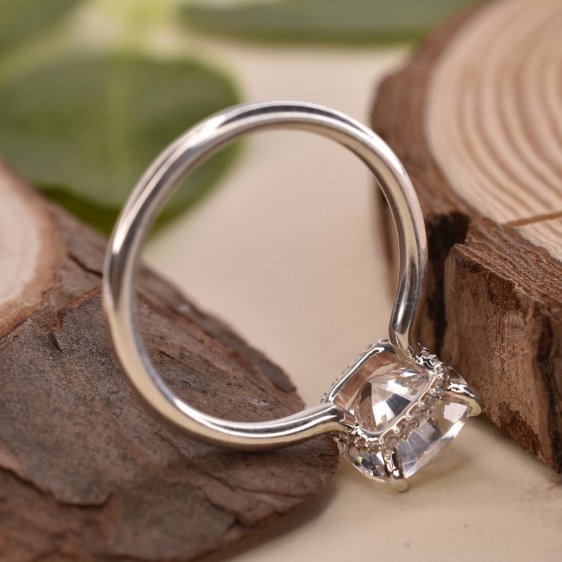 3 CT Cushion Cut Diamond White Gold Overn On 925 Sterling Silver Anniversary Ring Gift for her