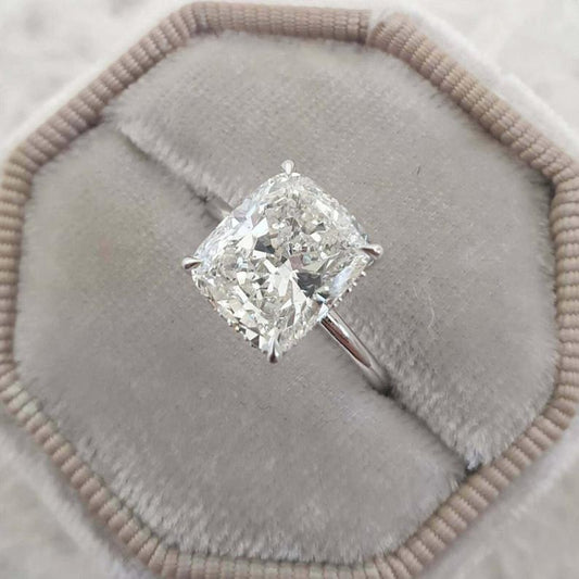 2 CT Cushion Cut White Diamond 925 Sterling Silver Halo Engagement Ring