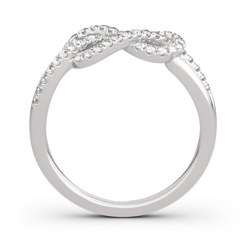 0.75 Ct Round Cut White Diamond Infinity Promise Gift Ring In 925 Sterling Silver