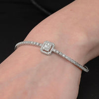 7.50 Ct Brilliant Cut Diamond 925 Sterling Silver Solitaire Engagement Women's Tennis Bracelet