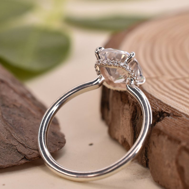3 CT Cushion Cut Diamond White Gold Overn On 925 Sterling Silver Anniversary Ring Gift for her