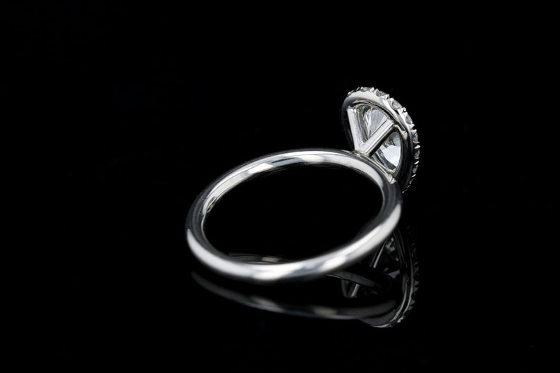 1 CT Pear Cut Diamond 925 Sterling Silver Halo Women Engagement Ring