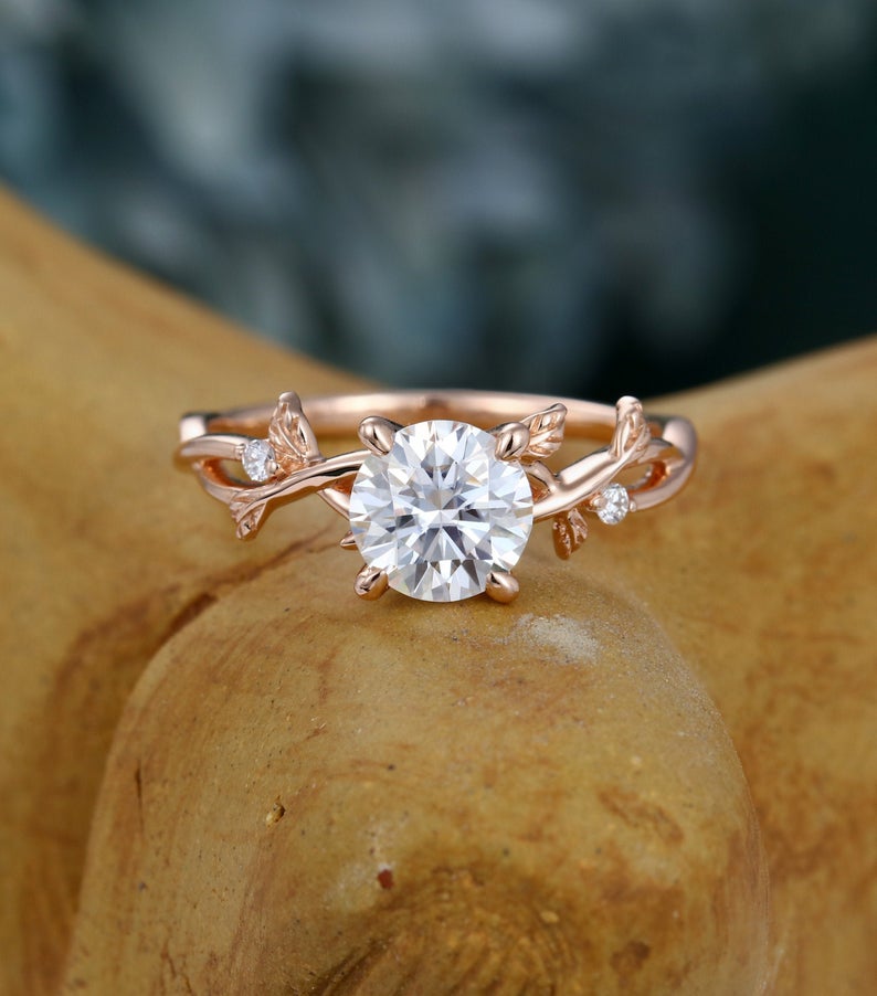 1 CT Round Cut Diamond Rose Gold Over On 925 Sterling Silver Wedding Ring