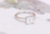 3.75 CT Princess Cut Diamond 925 Sterling Silver Solitaire W/Accents Wedding Bridal Trio Ring Set