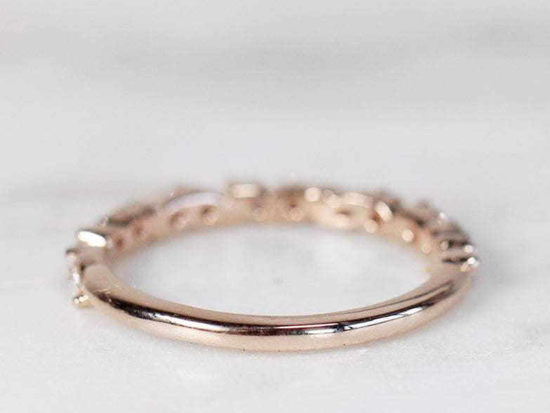 1 CT Marquise & Round Cut Diamond Rose Gold Over On 925 Sterling Silver Womens Half Eternity Wedding Band Ring - atjewels.in