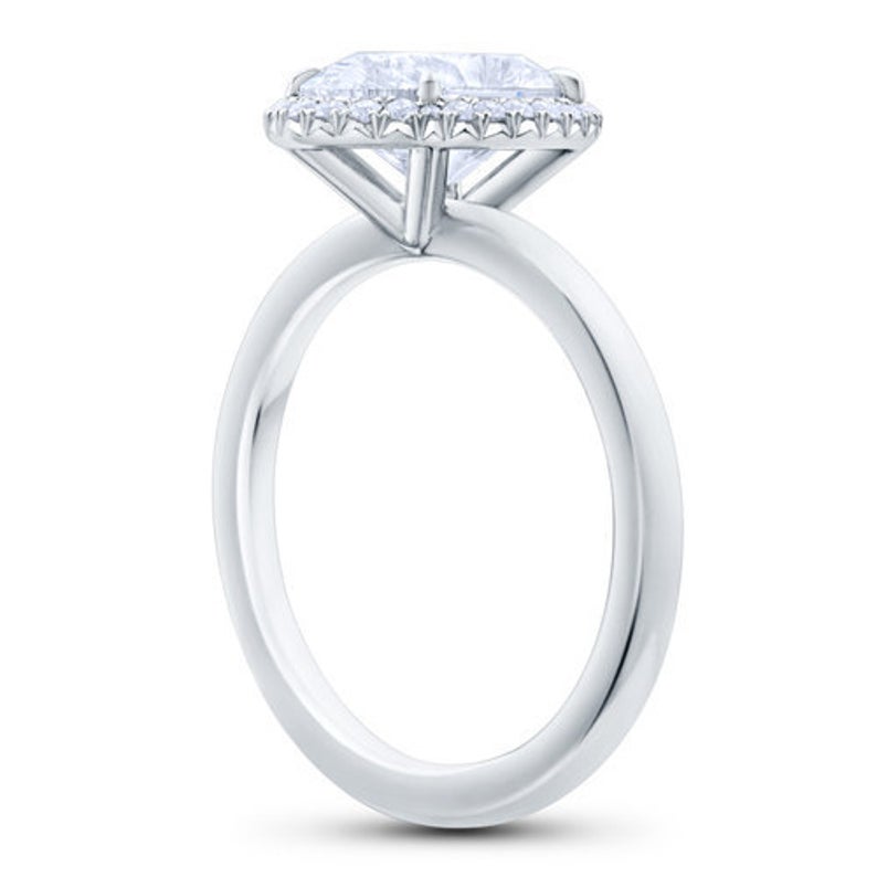 2 CT Oval Cut White Diamond White Gold Over On 925 Sterling Silver Halo Engagement Ring For Womans