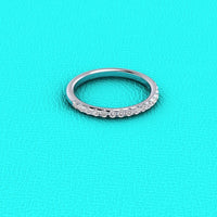 1.20 CT Round Cut White Diamond White Gold Over On 925 Sterling Silver Half Eternity Band Ring