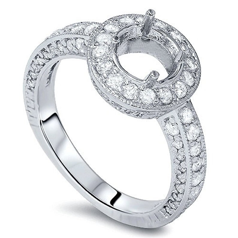 0.75 CT 925 Sterling Silver Round Cut Diamond Wedding Engagement Ring
