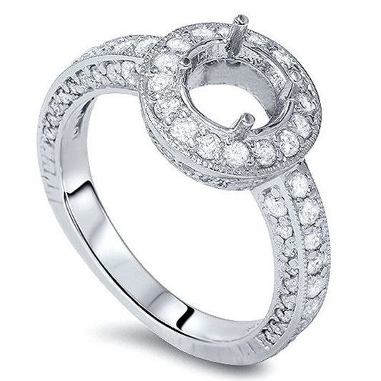 0.75 CT 925 Sterling Silver Round Cut Diamond Wedding Engagement Ring