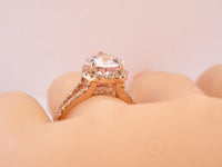 2 CT Pear Cut Morganite Diamond 925 Sterling Silver Halo Anniversary Ring