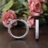 1.25 Ct Brilliant Cut Diamond Inside-Out Hoop Earrings In 925 Sterling Earrings