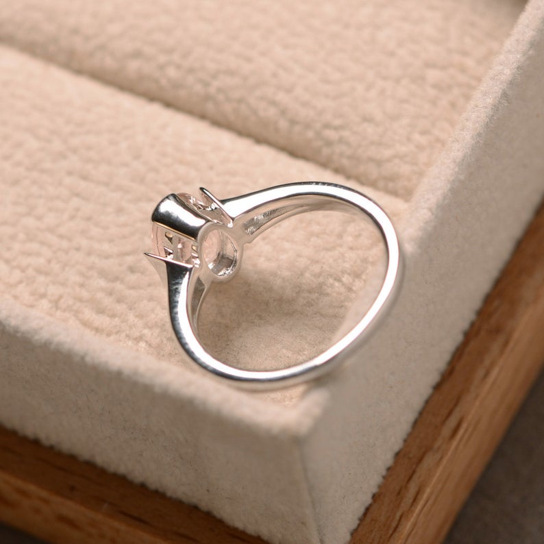 1 Ct Oval Cut Peach Morganite 925 Sterling Silver Solitaire Unique Engagement Ring