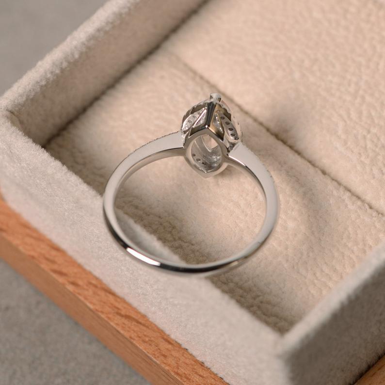1.50 Ct Marquise Cut Morganite Halo Engagement Ring In 925 Sterling Silver