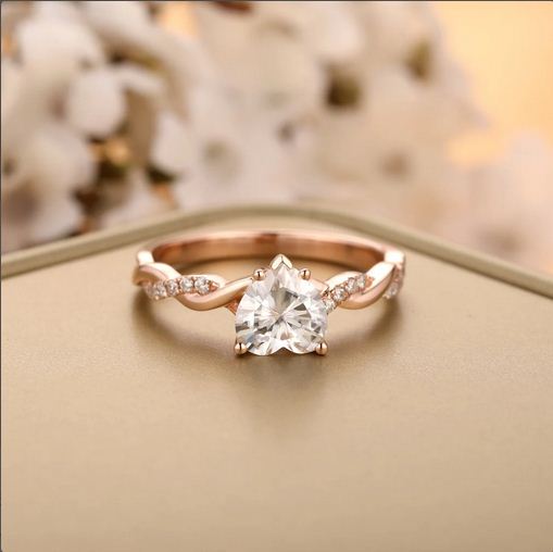 1.25 Ct Heart Cut 925 Sterling Silver Infinity Proposal Ring - atjewels.in