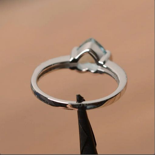 1.75 Ct Heart Cut Aquamarine Solitaire W/Accents Proposal Ring 925 Sterling Silver