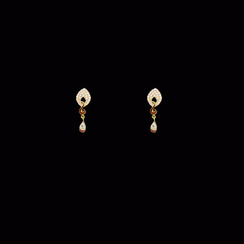 Ethereal Glamorous 18K Yellow Gold Drop Earrings