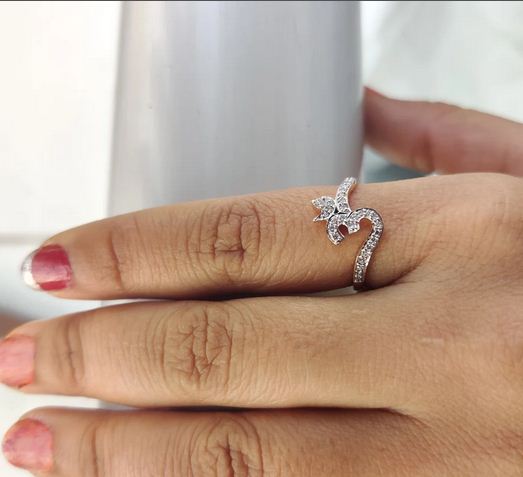 0.50 Ct Round Cut White CZ Rose Gold Over On 925 Sterling Silver Religious Om Ring