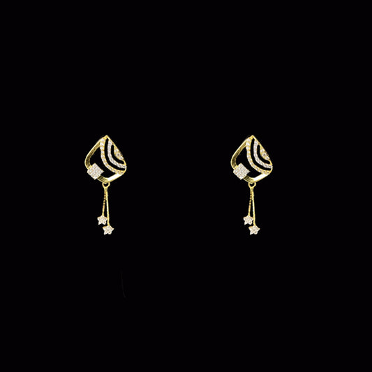 Adorable 18 Karat Yellow Gold Star Shape Drop Earrings