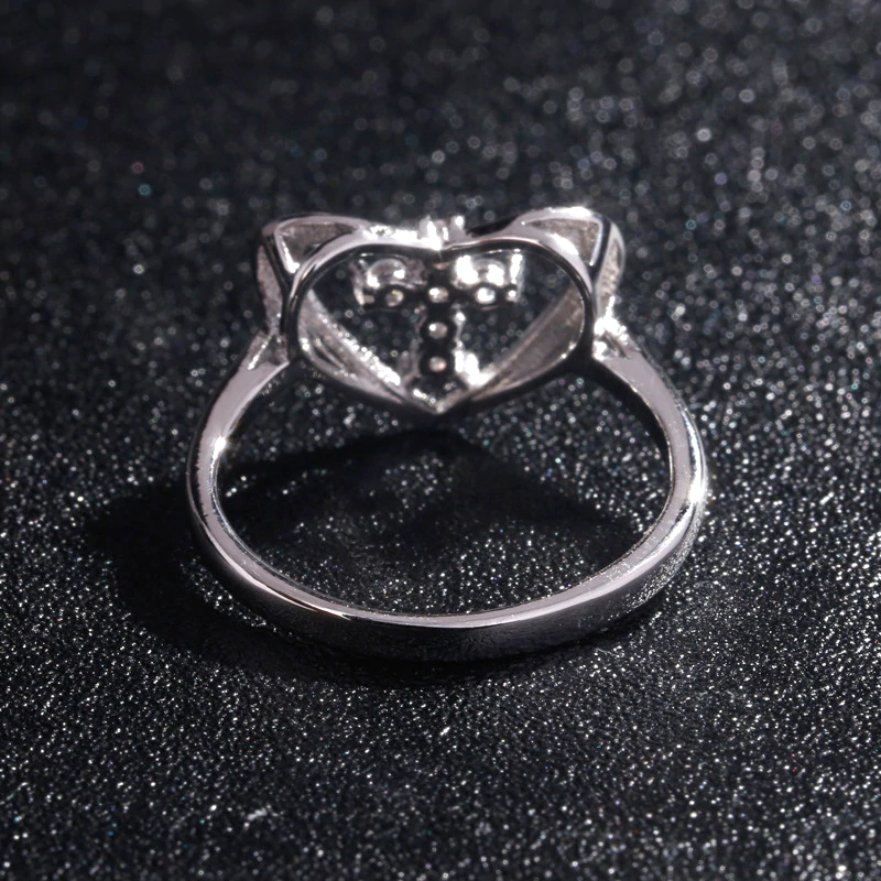 1.20 Ct Round Cut Diamond 925 Sterling Silver Engagement Wedding Heart Shape Jesus Cross Ring