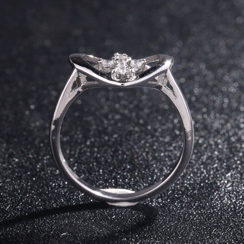 1.20 Ct Round Cut Diamond 925 Sterling Silver Engagement Wedding Heart Shape Jesus Cross Ring