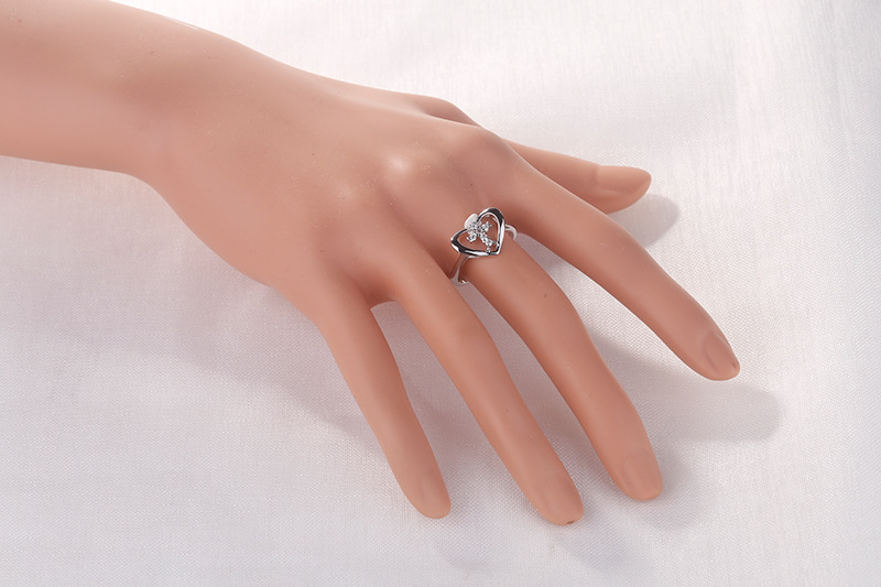 1.20 Ct Round Cut Diamond 925 Sterling Silver Engagement Wedding Heart Shape Jesus Cross Ring