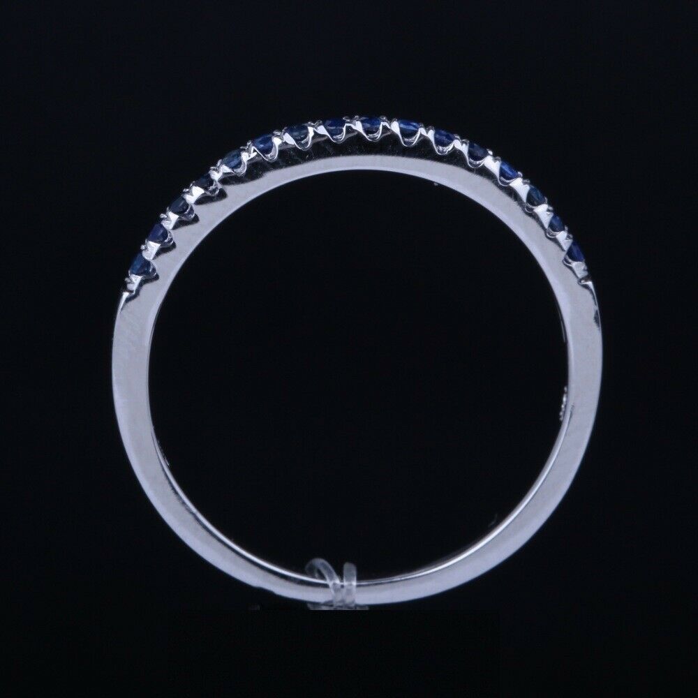 0.50 CT Round Cut Sapphire Diamond Anniversary Half Eternity Band Ring