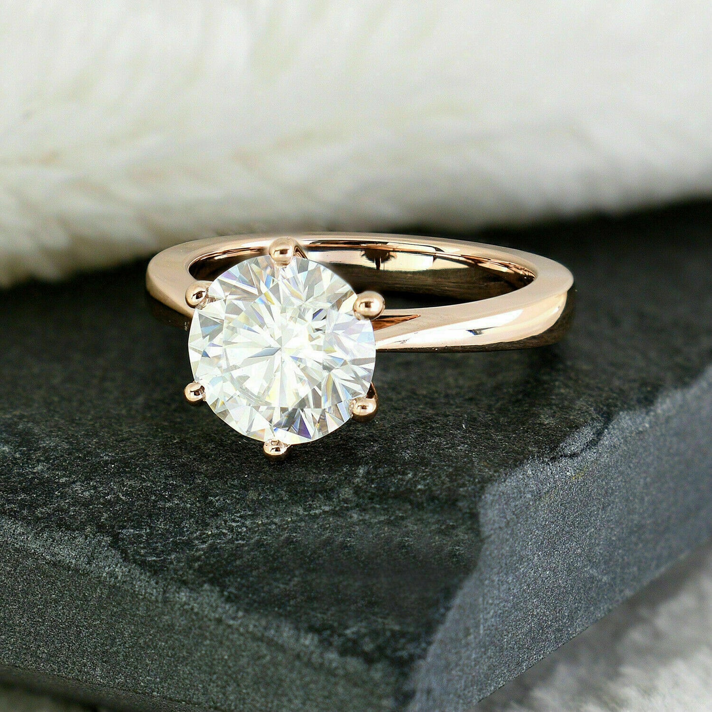 1.50 CT Round Cut Diamond Solitaire Engagement Wedding Ring 925 Sterling Silver