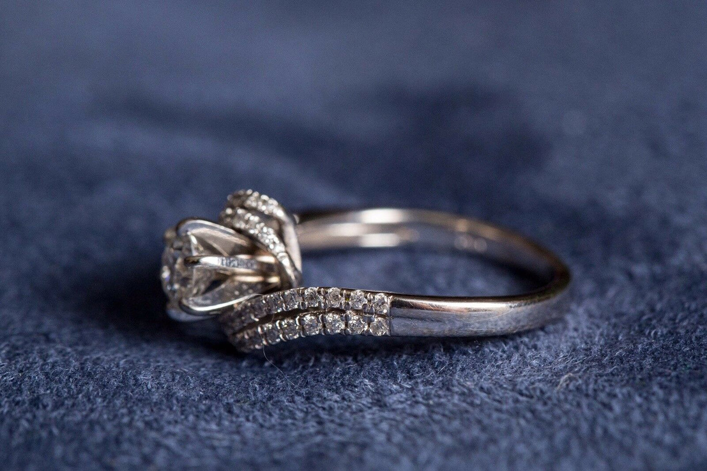 1 CT Round Cut Diamond 925 Sterling Silver Women's Wedding Bypass Ring
