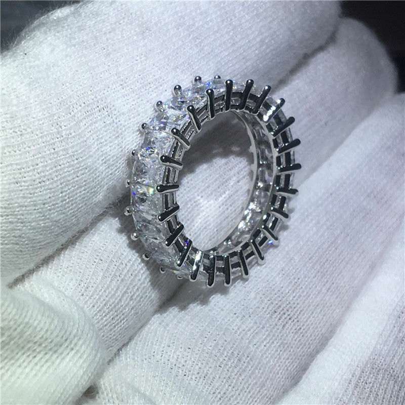 2 CT Emerald Cut Diamond  925 Sterling Sliver Engagement Wedding Band Ring