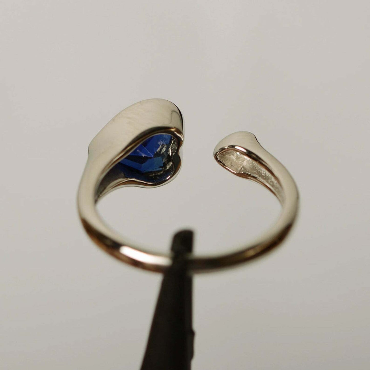 2 CT Heart Cut Sapphire Diamond 925 Sterling Silver Wedding Fine Bezel Set Ring