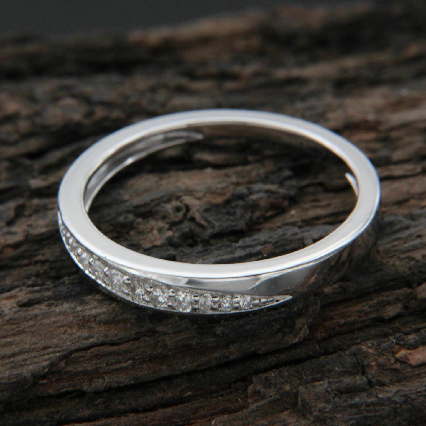 925 Sterling Silver Women Unique Weds Anniversary Ring 1 CT round cut diamond