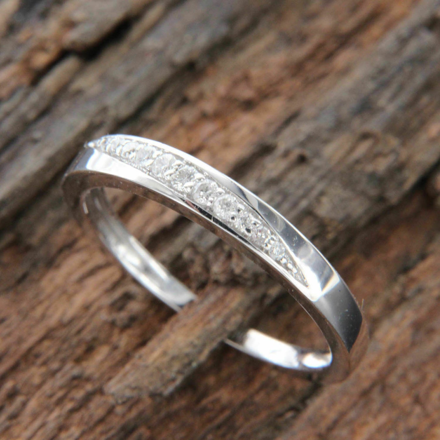 925 Sterling Silver Women Unique Weds Anniversary Ring 1 CT round cut diamond