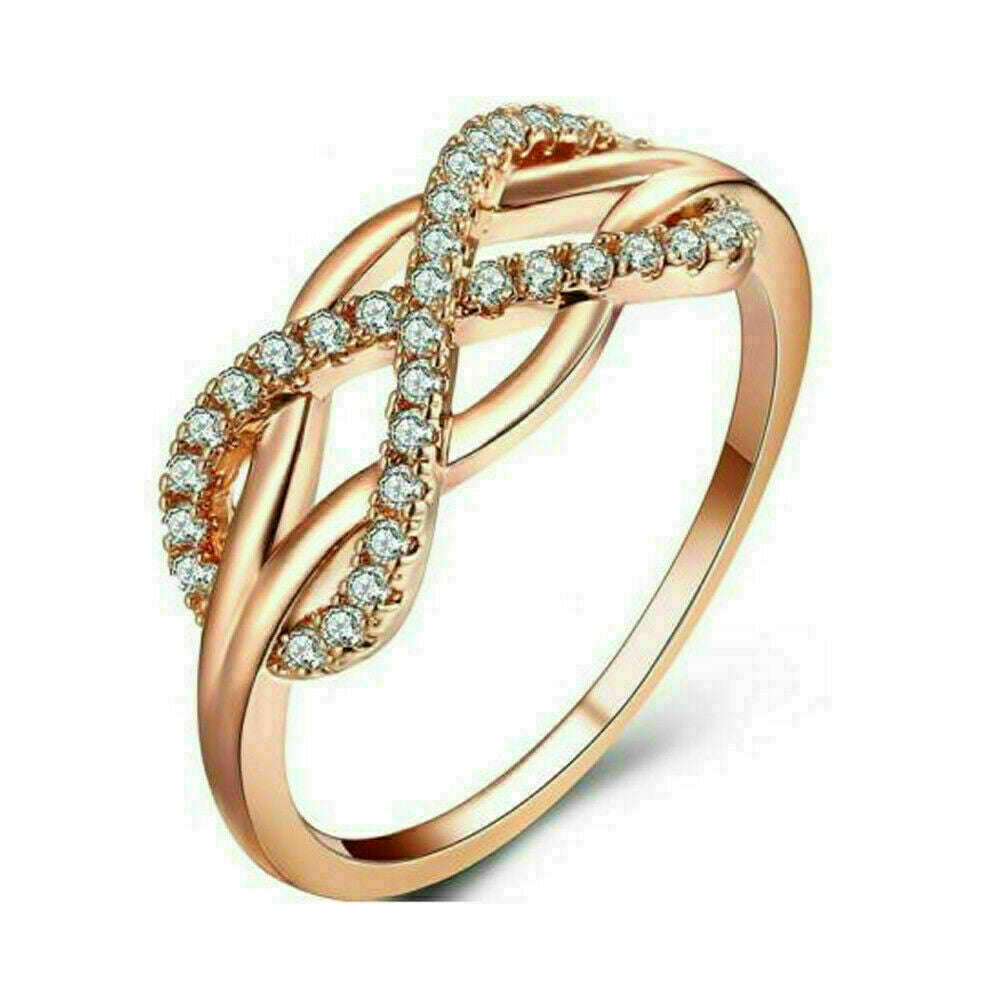 1 CT Round Cut Diamond 925 Sterling Silver Infinity Wedding Engagement Band Ring