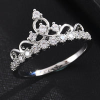 1 CT Round Cut White Sapphire Diamond 925 Sterling Silver Wedding Queen Crown Ring