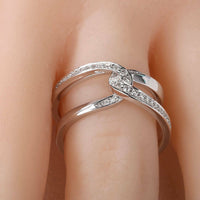 1 CT Round Cut Diamond Criss Cross Wedding Engagement Ring 925 Sterling Silver