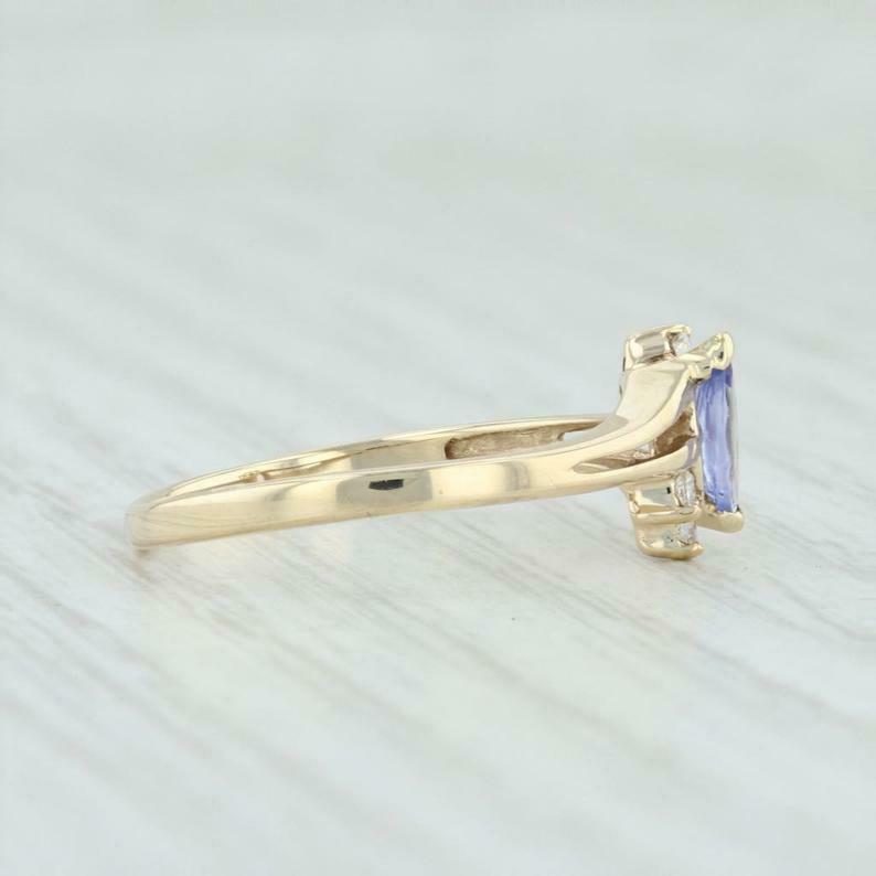 1 CT Marquise Cut Tanzanite & Diamond 925 Sterling Silver Women's Wedding Ring