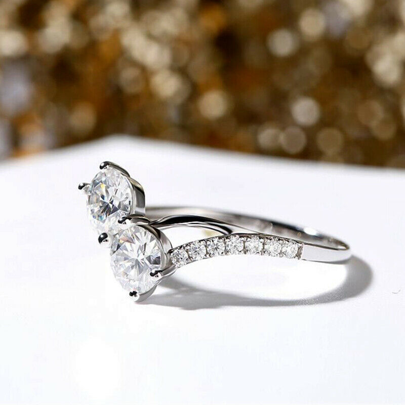 925 Sterling Silver 1 CT White Sapphire Diamond for Women Wedding Ring