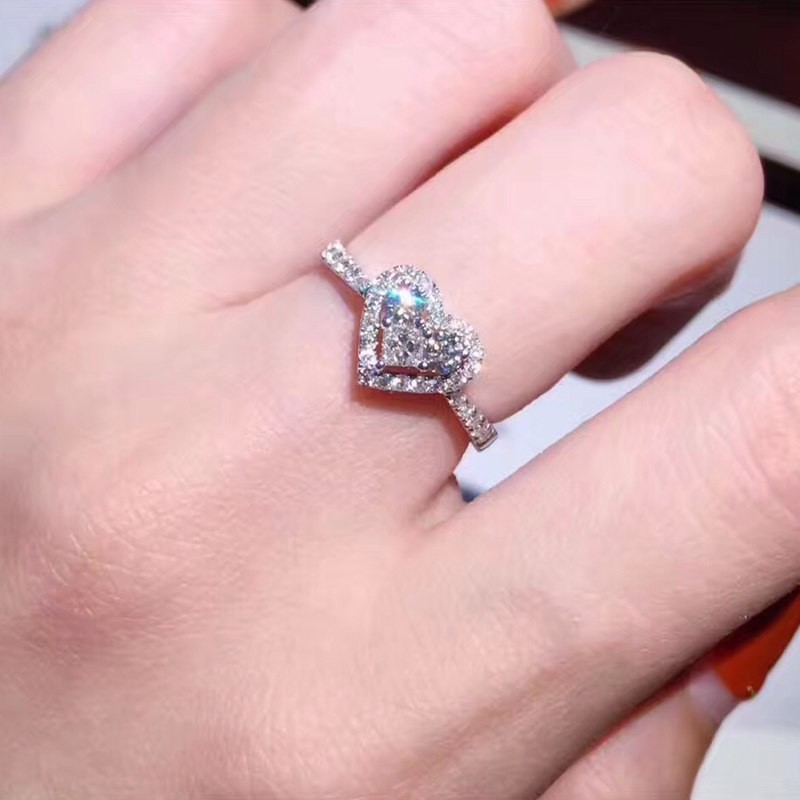 1.7 CT Princess & Round Cut Diamond Halo Engagement Ring 925 Sterling Silver