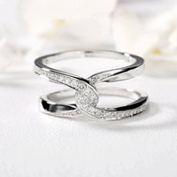 1 CT Round Cut Diamond Criss Cross Wedding Engagement Ring 925 Sterling Silver