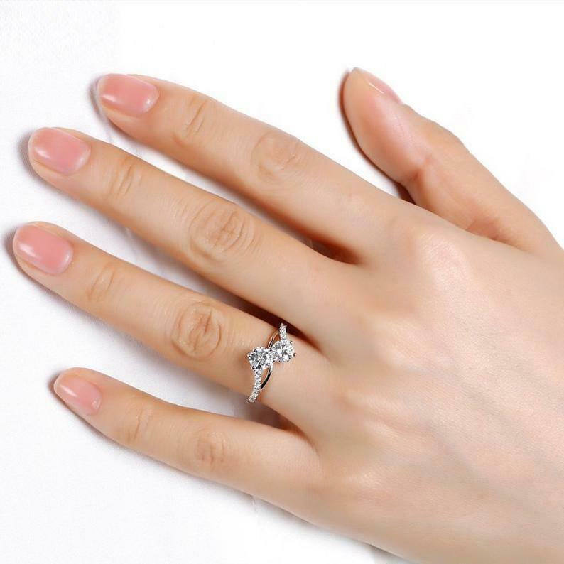 925 Sterling Silver 1 CT White Sapphire Diamond for Women Wedding Ring