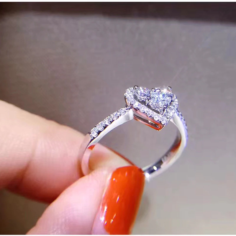 1.7 CT Princess & Round Cut Diamond Halo Engagement Ring 925 Sterling Silver