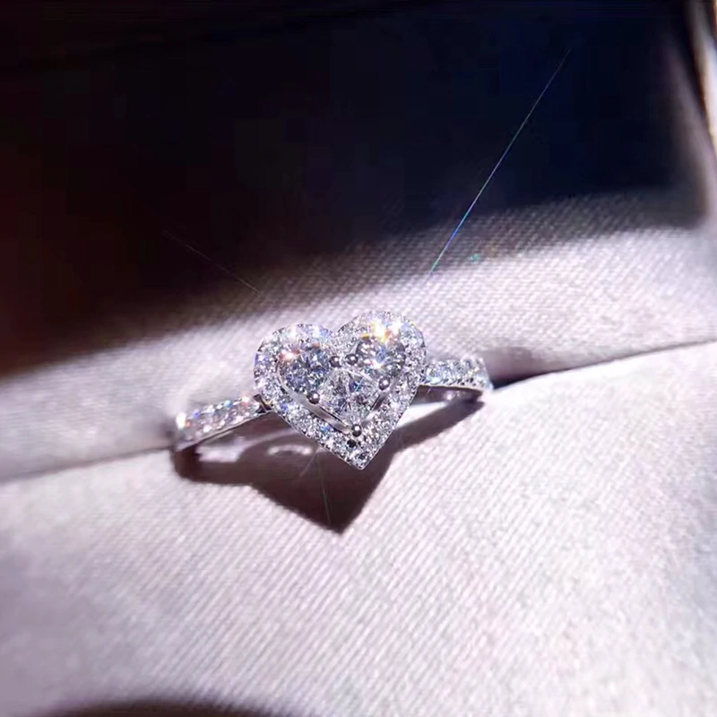 1.7 CT Princess & Round Cut Diamond Halo Engagement Ring 925 Sterling Silver