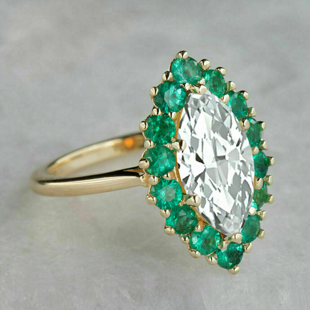 3 Ct Marquise Cut Diamond 925 Sterling Silver Women's Wedding Ring
