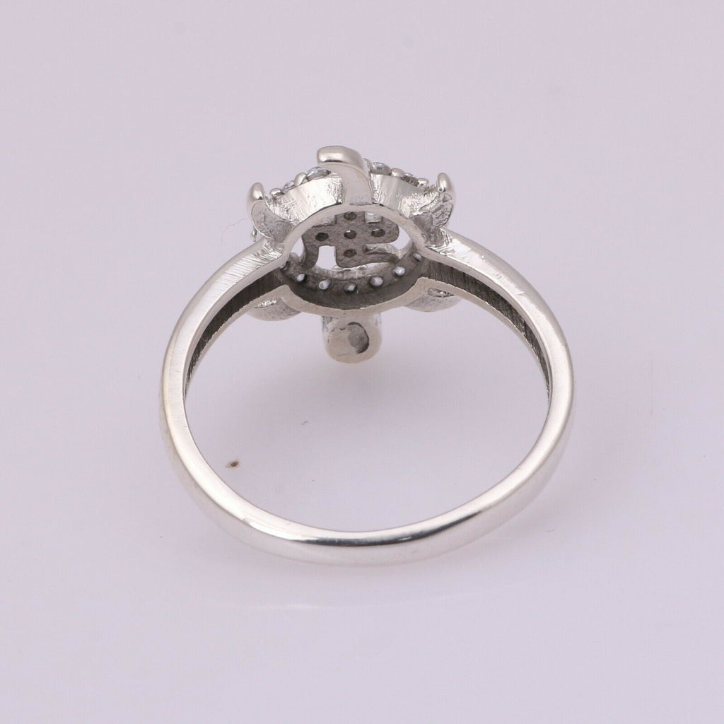 0.25 CT Round Cut Diamond 925 Sterling Silver Turtle Ring