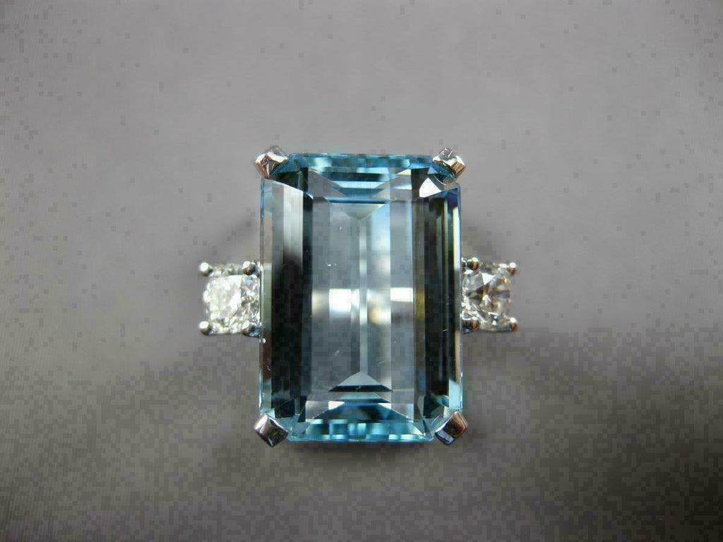 1 CT Emerald Cut Aquamarine 925 Sterling Silver Solitaire Women's Wedding Ring