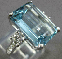 1 CT Emerald Cut Aquamarine 925 Sterling Silver Solitaire Women's Wedding Ring