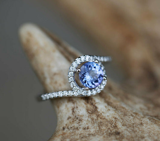 2 CT Diamond Round Cut 925 Sterling Silver Halo Ring Use Wedding & Engagement