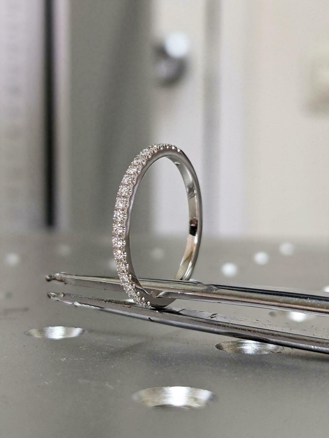 0.60 CT Round Cut Diamond 925 Sterling Silver Anniversary Band Ring