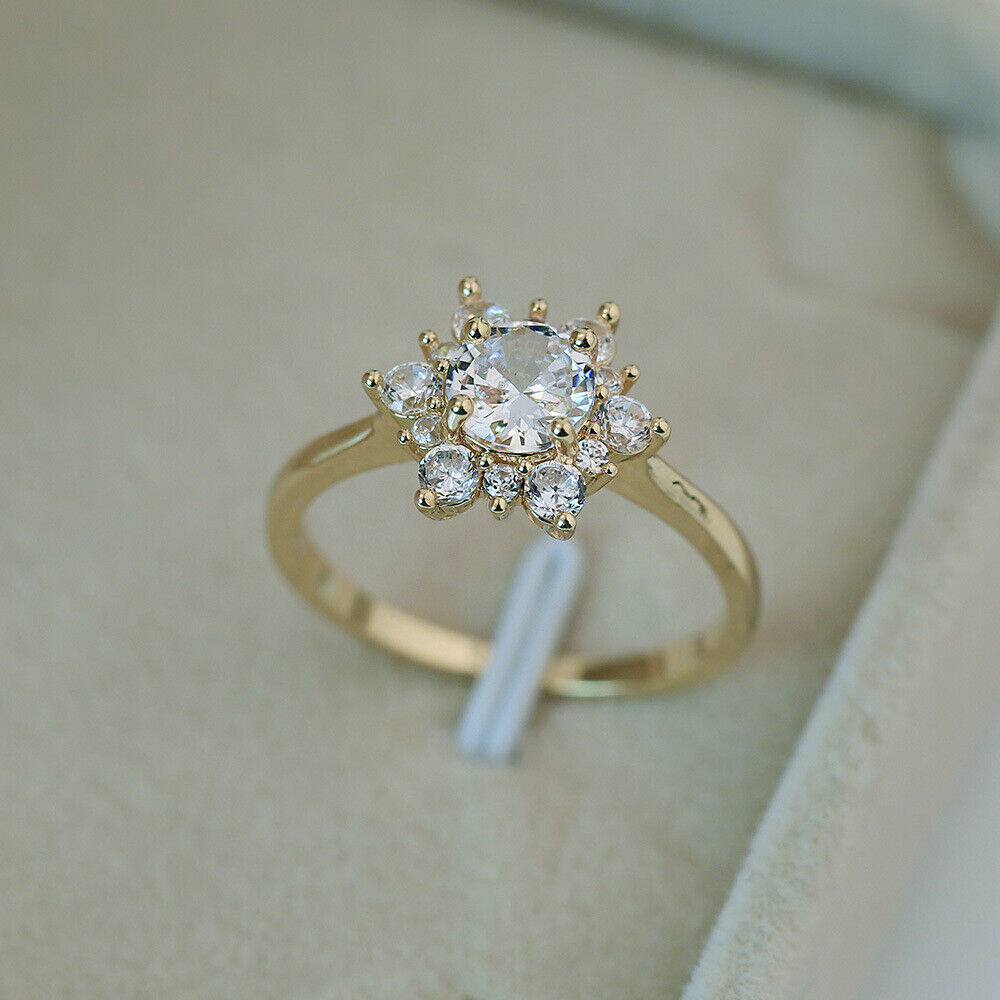 1 CT Round Cut Diamond 925 Sterling Silver Flower Women's Promise ring