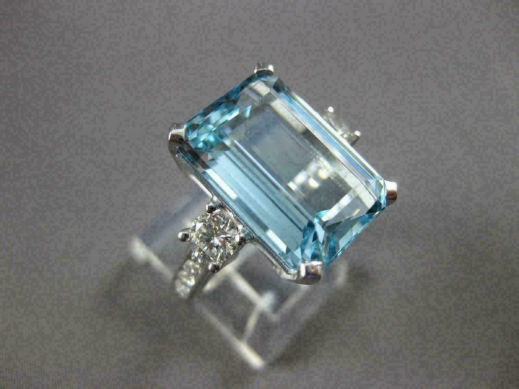 1 CT Emerald Cut Aquamarine 925 Sterling Silver Solitaire Women's Wedding Ring